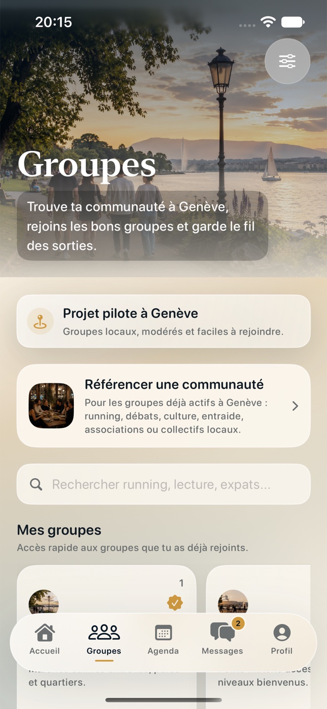 Groupes et communautés dans Sima